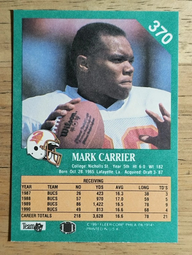 1991 Fleer #370 Mark Carrier WR