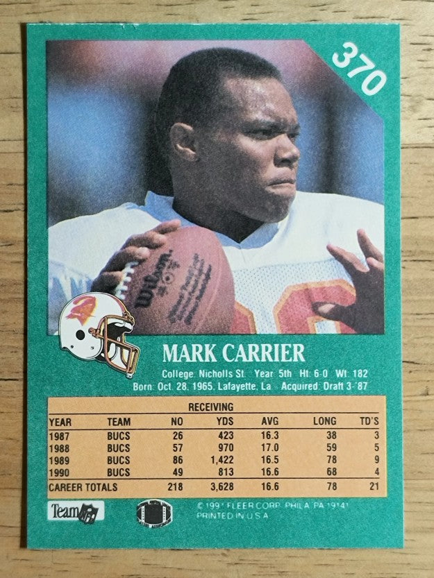 1991 Fleer #370 Mark Carrier WR