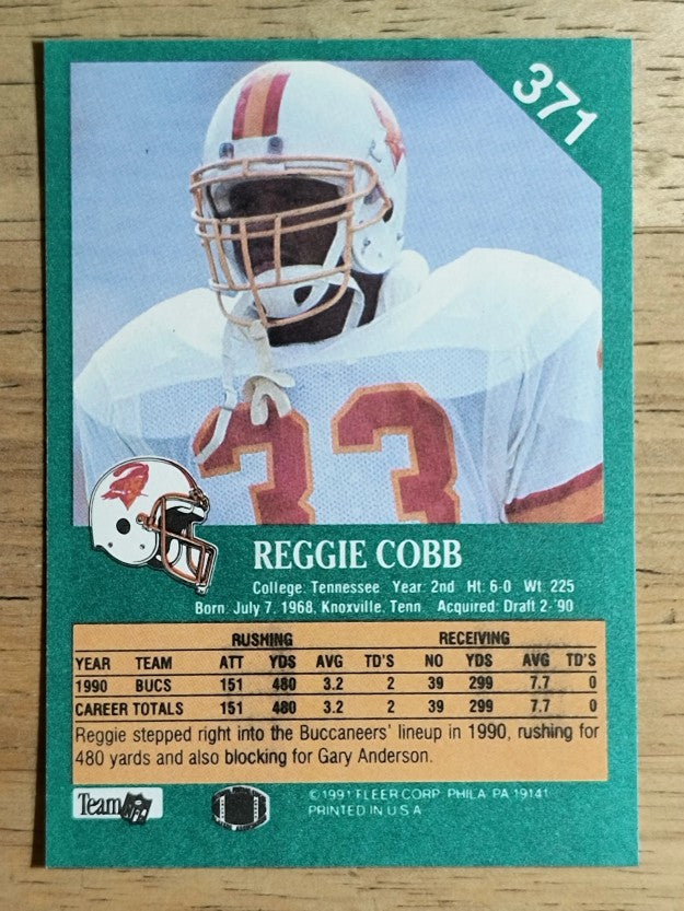 1991 Fleer #371 Reggie Cobb