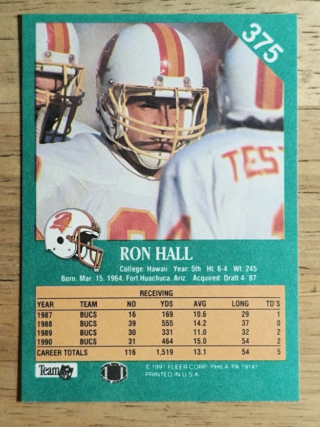1991 Fleer #375 Ron Hall