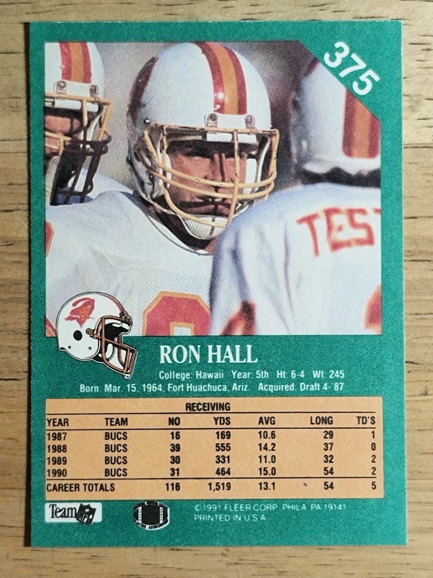 1991 Fleer #375 Ron Hall