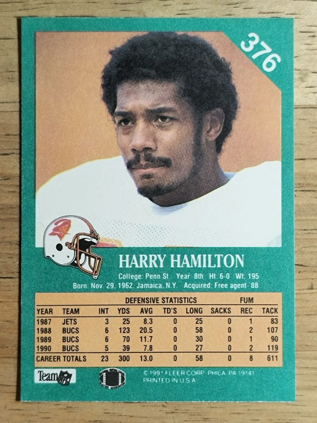 1991 Fleer #376 Harry Hamilton
