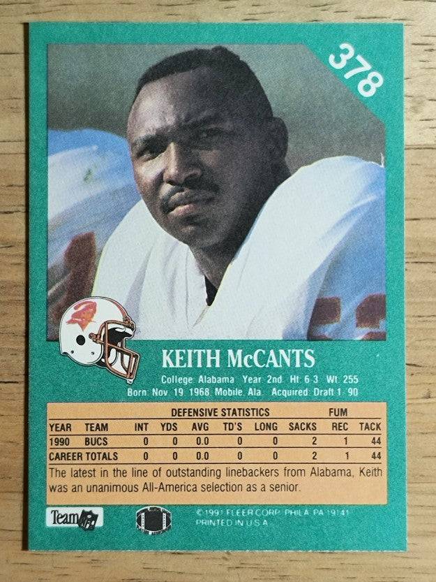 1991 Fleer #378 Keith McCants