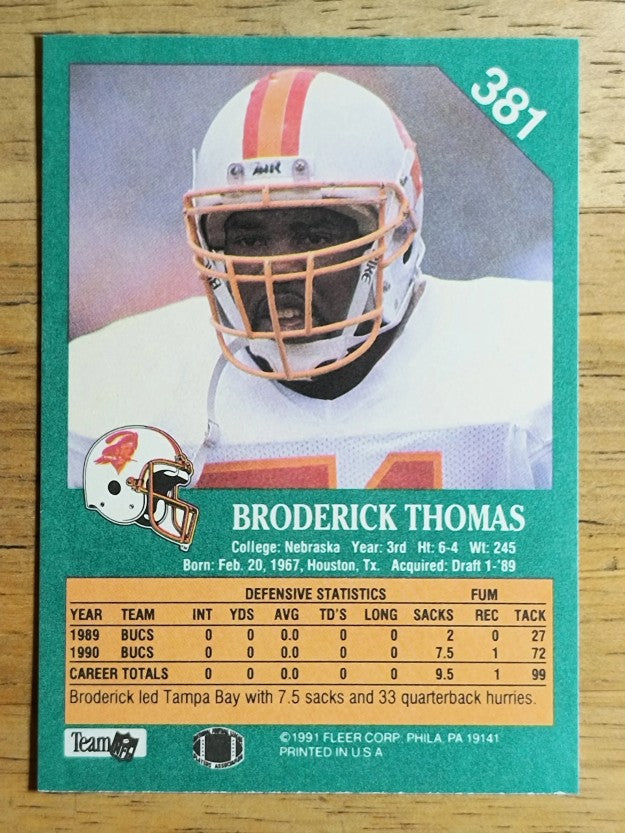 1991 Fleer #381 Broderick Thomas