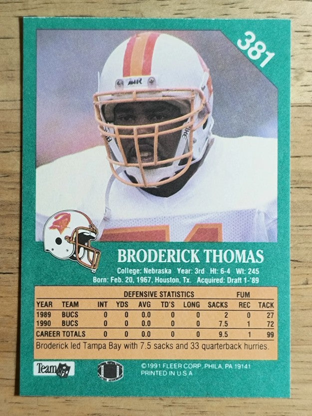 1991 Fleer #381 Broderick Thomas