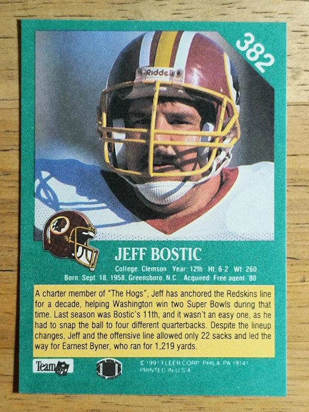 1991 Fleer #382 Jeff Bostic