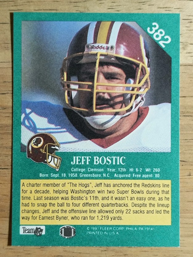 1991 Fleer #382 Jeff Bostic