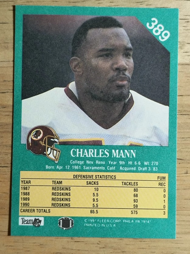 1991 Fleer #389 Charles Mann
