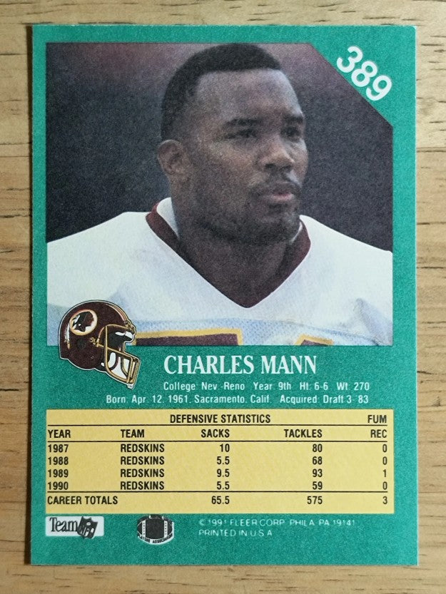 1991 Fleer #389 Charles Mann