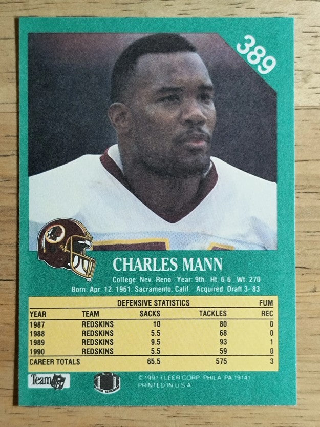1991 Fleer #389 Charles Mann