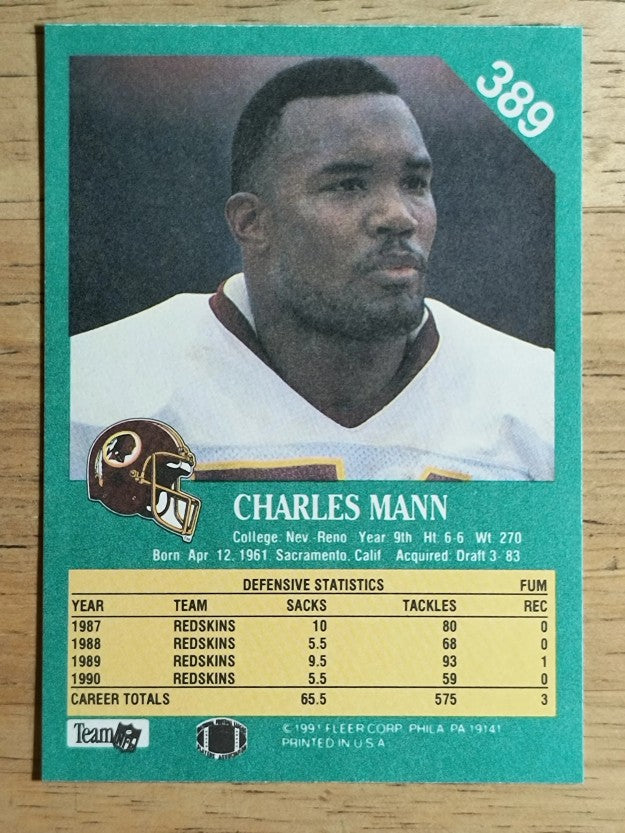 1991 Fleer #389 Charles Mann