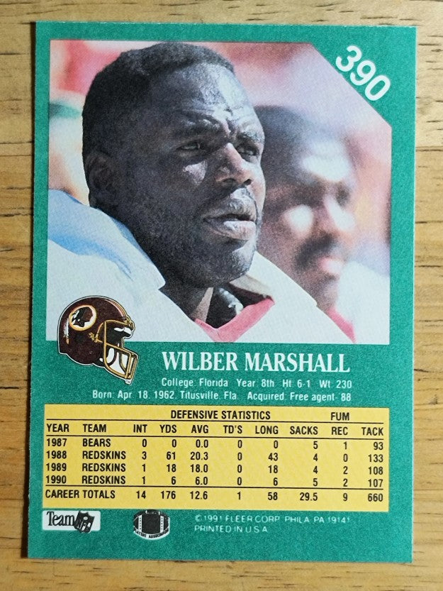1991 Fleer #390 Wilber Marshall