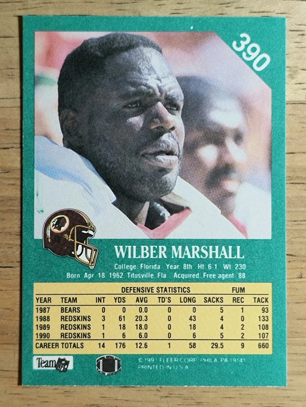 1991 Fleer #390 Wilber Marshall