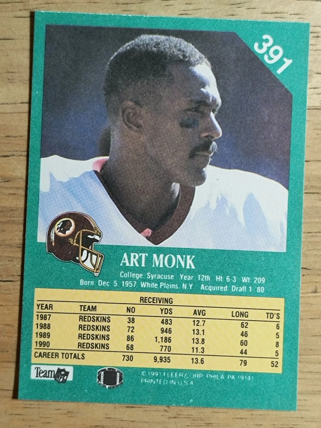 1991 Fleer #391 Art Monk