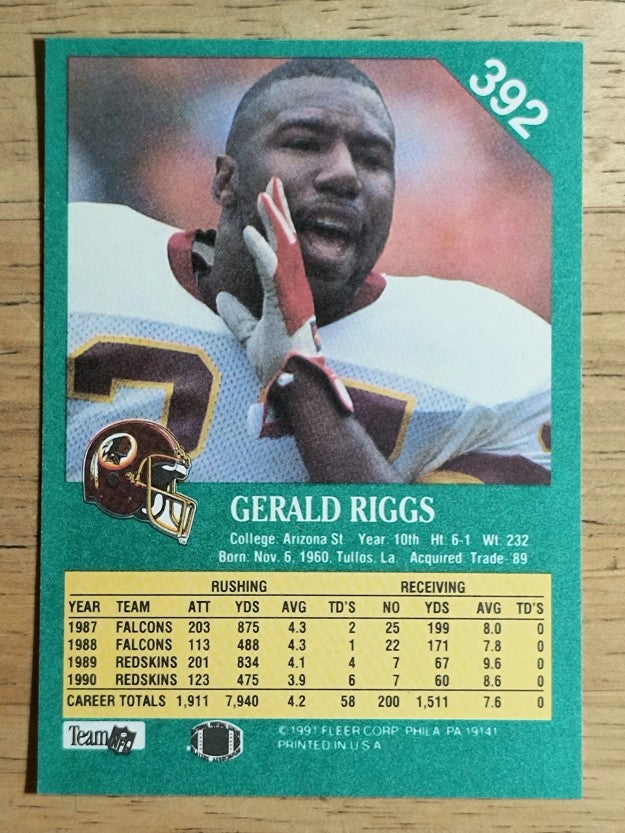 1991 Fleer #392 Gerald Riggs