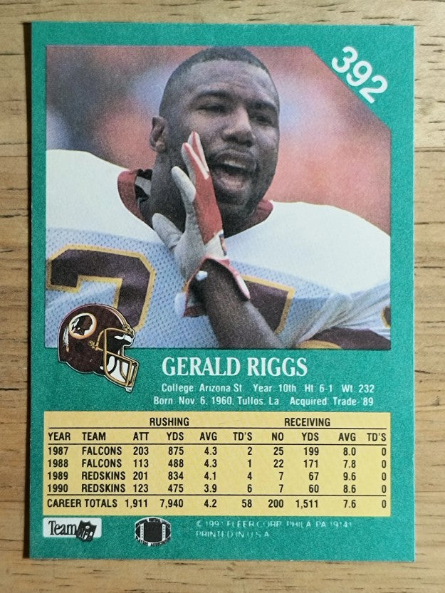 1991 Fleer #392 Gerald Riggs