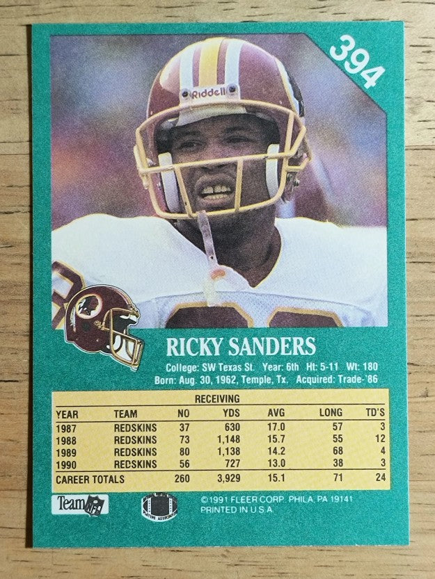 1991 Fleer #394 Ricky Sanders