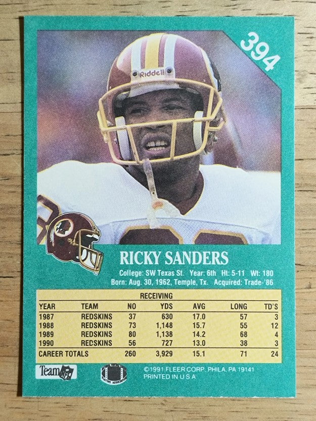 1991 Fleer #394 Ricky Sanders