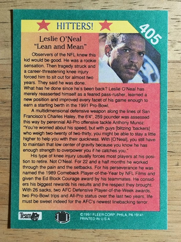 1991 Fleer #405 Leslie O'Neal HIT