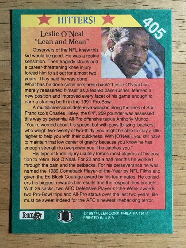 1991 Fleer #405 Leslie O'Neal HIT