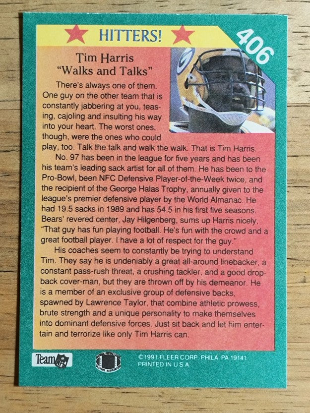 1991 Fleer #406 Tim Harris HIT