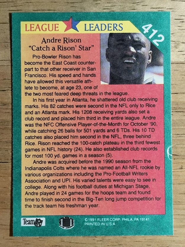 1991 Fleer #412 Haywood Jeffires LL