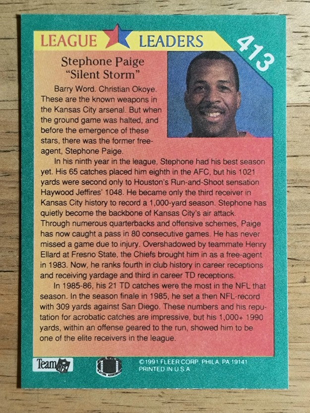 1991 Fleer #413 Stephone Paige LL