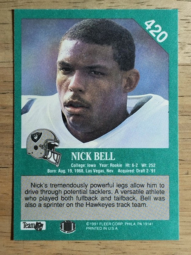 1991 Fleer #420 Nick Bell RC