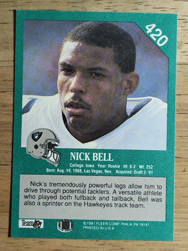 1991 Fleer #420 Nick Bell RC