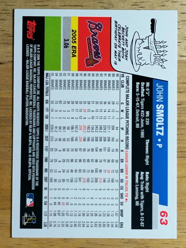 2006 Topps Opening Day #63 John Smoltz