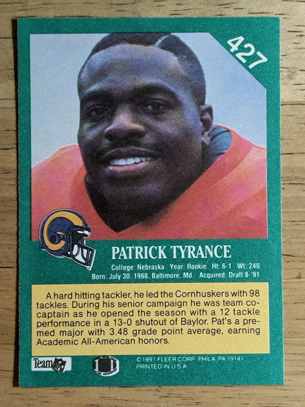 1991 Fleer #427 Pat Tyrance RP