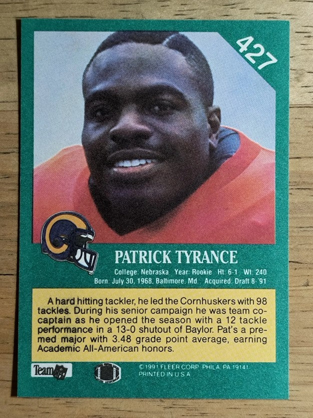 1991 Fleer #427 Pat Tyrance RP