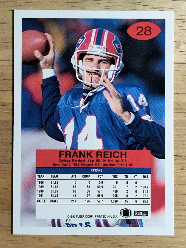 1992 Fleer #28 Frank Reich