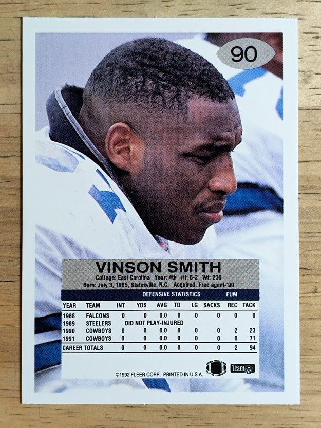 1992 Fleer #90 Vinson Smith RC