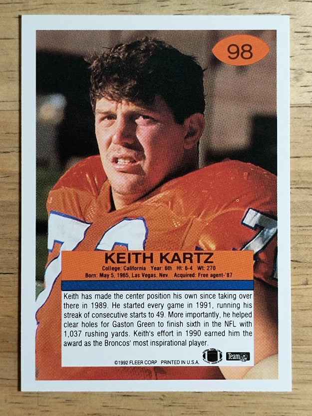 1992 Fleer #98 Keith Kartz