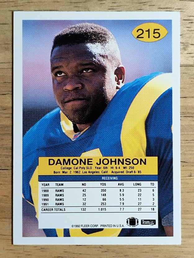 1992 Fleer #215 Damone Johnson