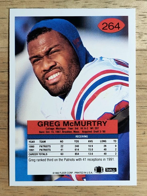 1992 Fleer #264 Greg McMurtry