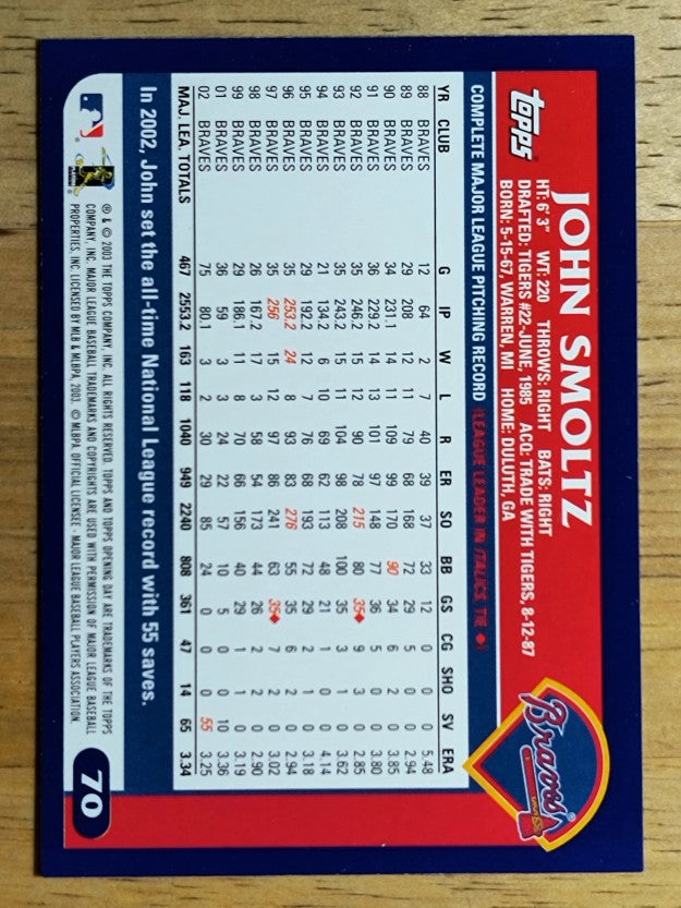 2003 Topps Opening Day #70 John Smoltz