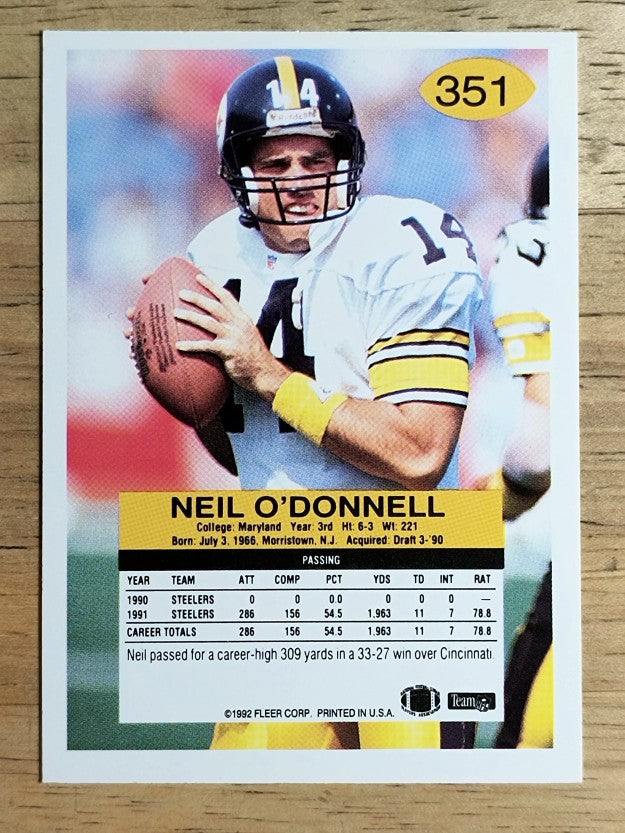 1992 Fleer #351 Neil O'Donnell