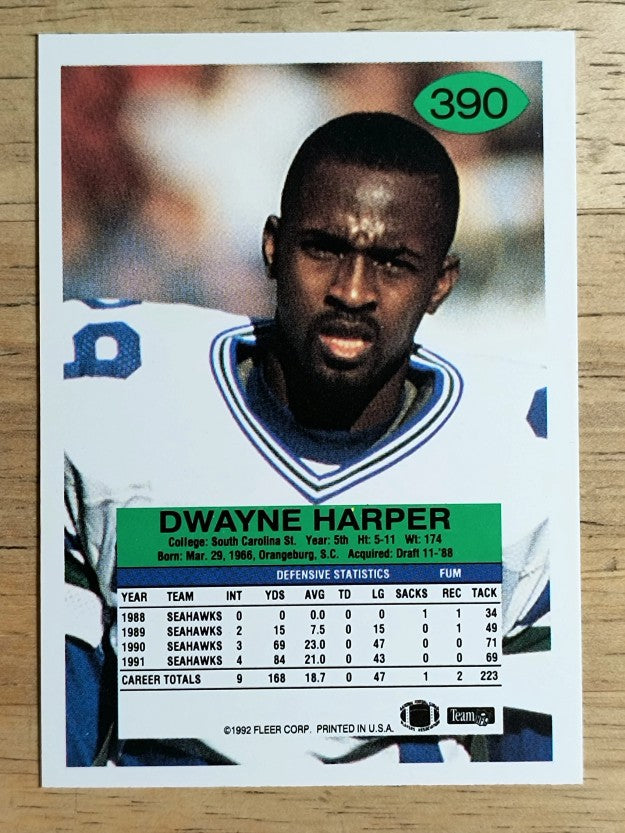 1992 Fleer #390 Dwayne Harper