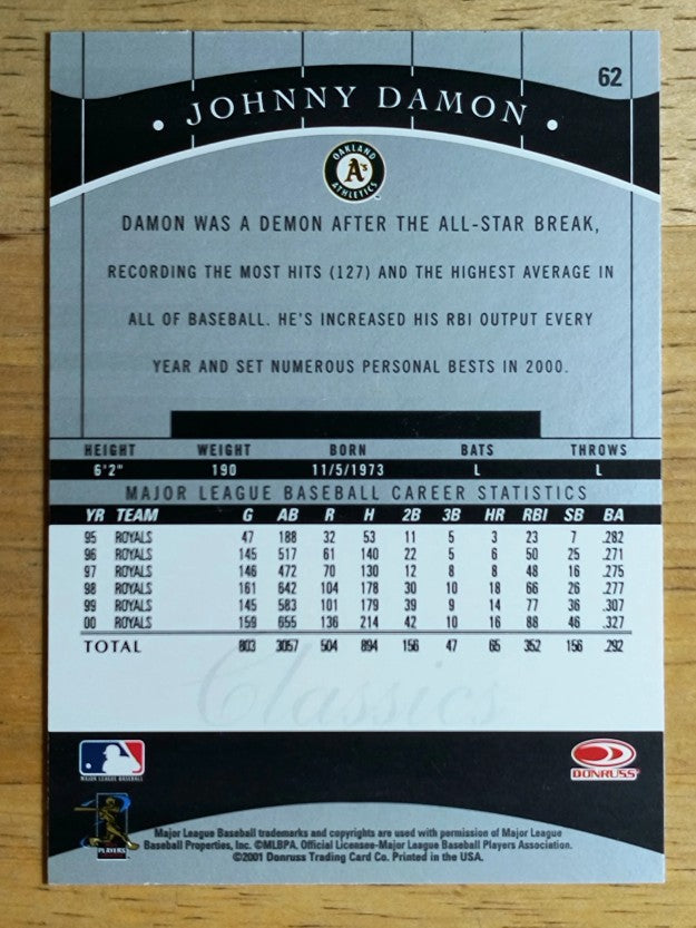 2001 Donruss Classics #62 Johnny Damon