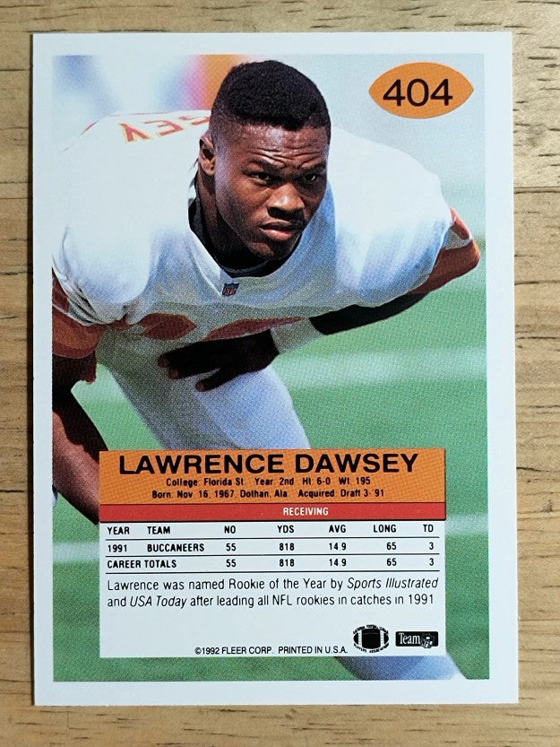 1992 Fleer #404 Lawrence Dawsey