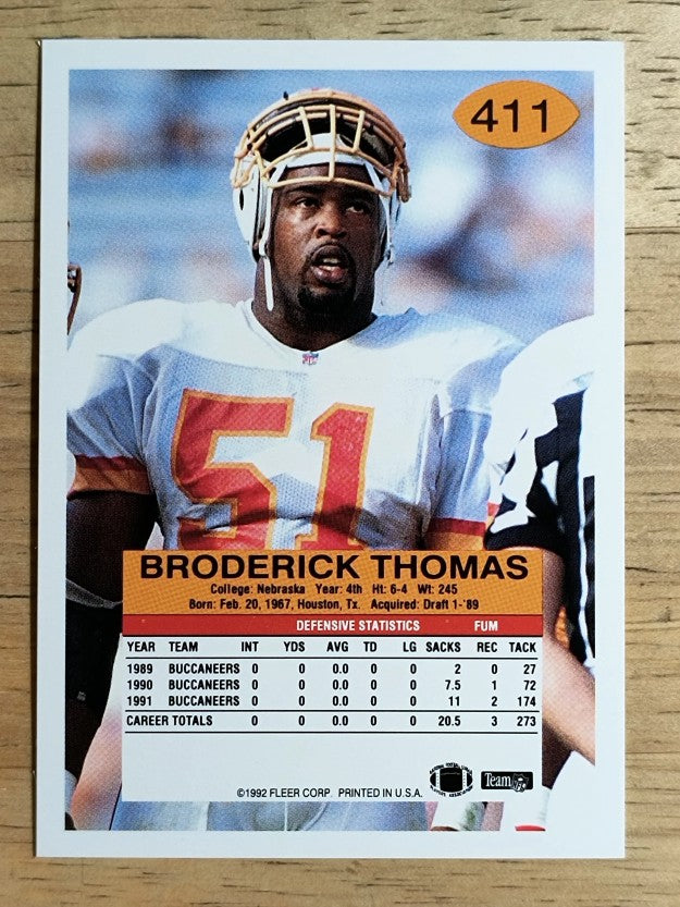 1992 Fleer #411 Broderick Thomas