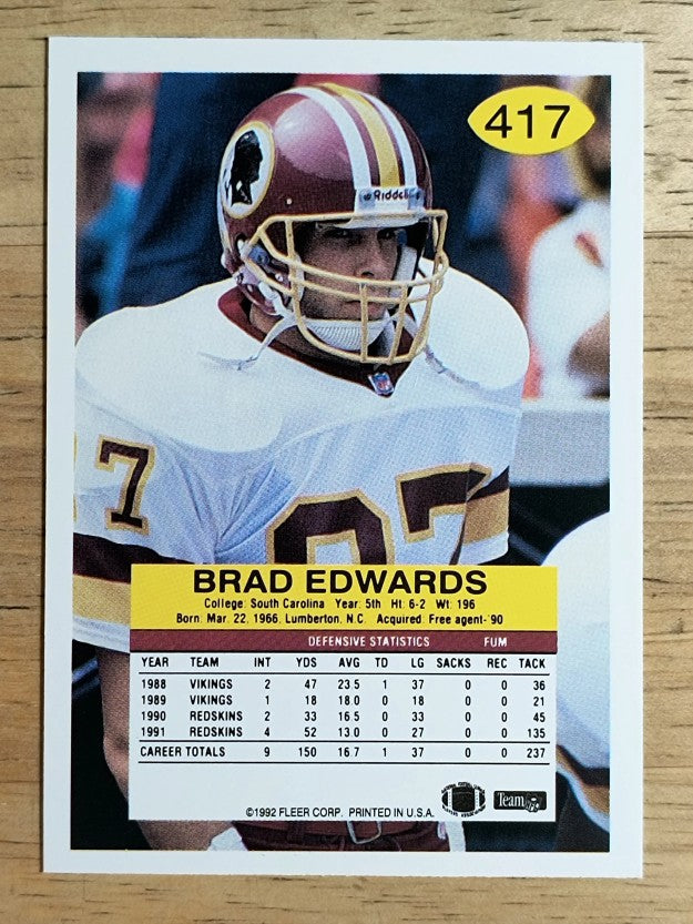 1992 Fleer #417 Brad Edwards