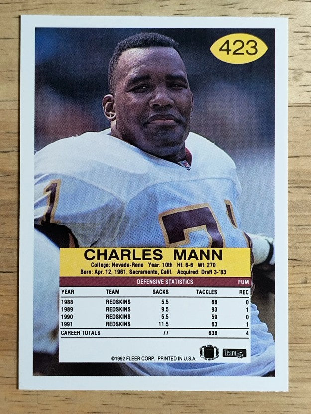 1992 Fleer #423 Charles Mann