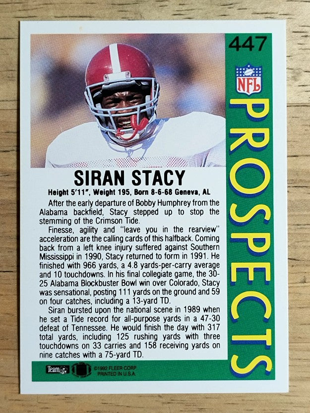 1992 Fleer #447 Siran Stacy RC