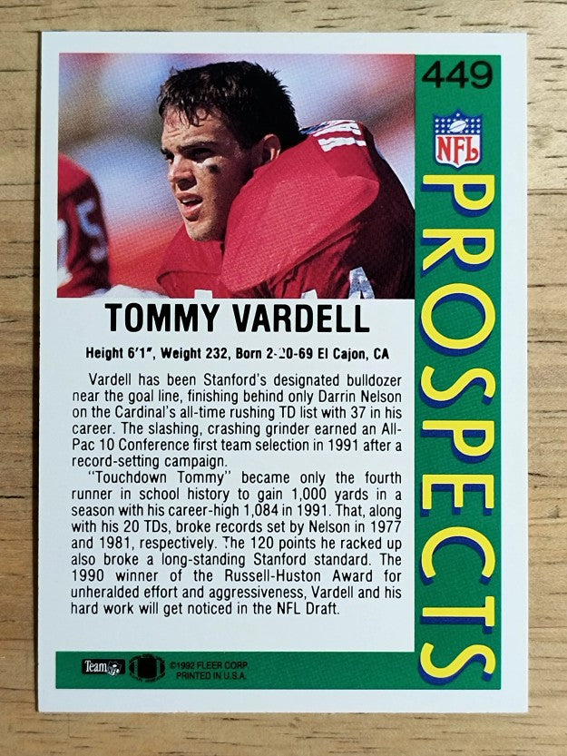 1992 Fleer #449 Tommy Vardell RC
