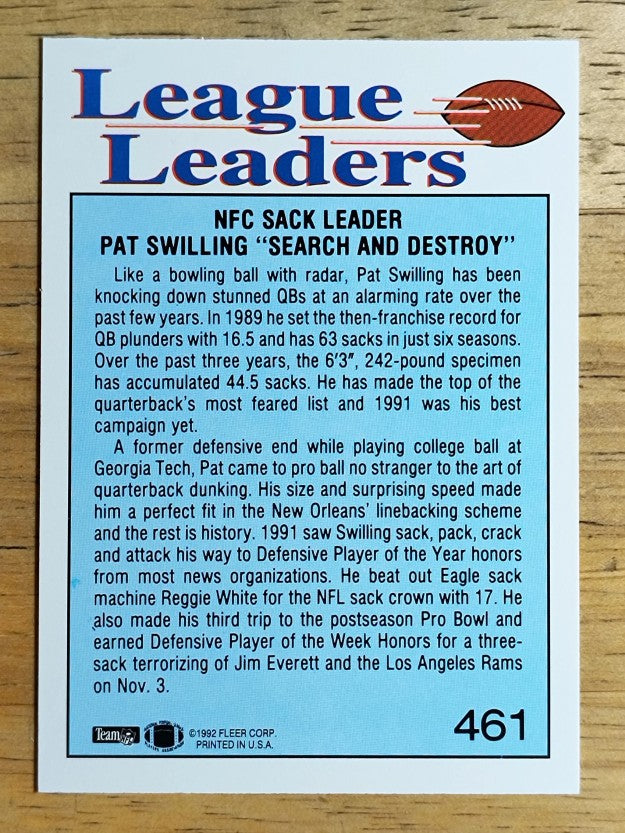 1992 Fleer #461 Pat Swilling LL