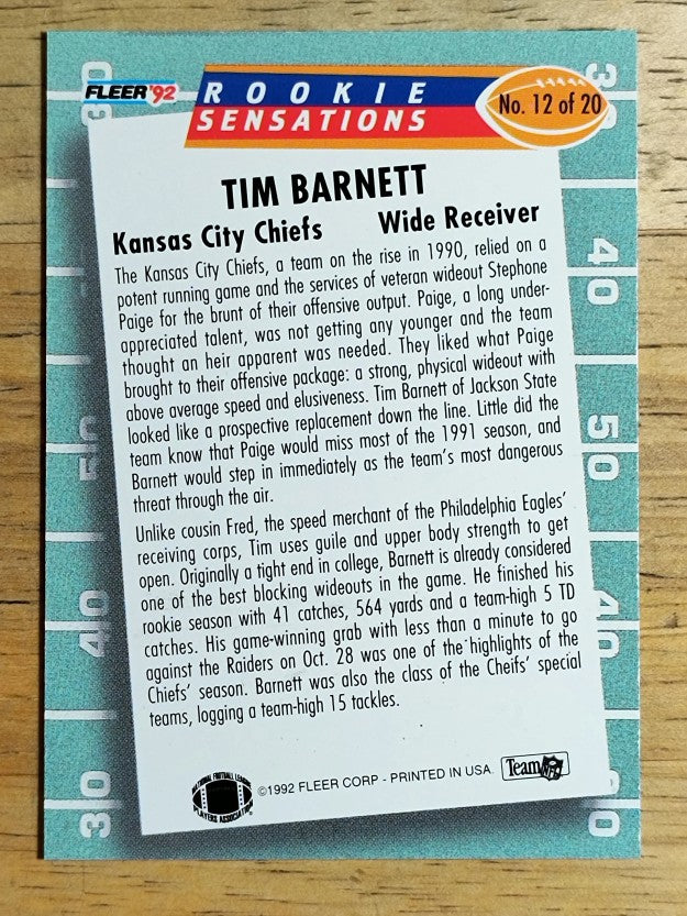 1992 Fleer Rookie Sensations #12 Tim Barnett