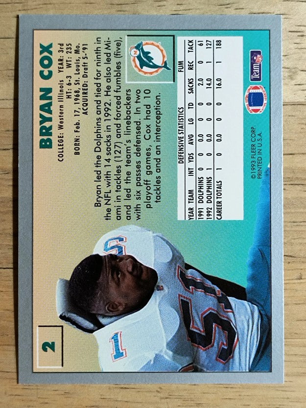 1993 Fleer #2 Bryan Cox